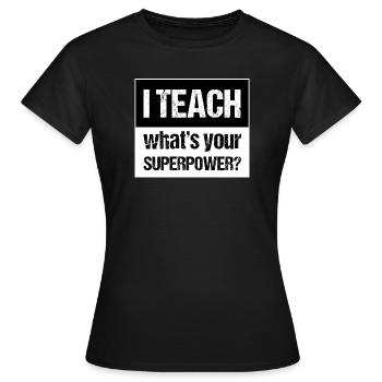 And Teach - Women's T-Shirt - black - Front - AI Model Female 172 dark (172cm)