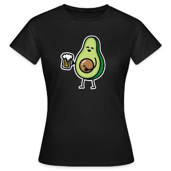 Drôle d'avocat bière bière ventre avocat fosse céto - T-shirt Femme - noir - Devant - AI Model Female 172 dark (172cm)