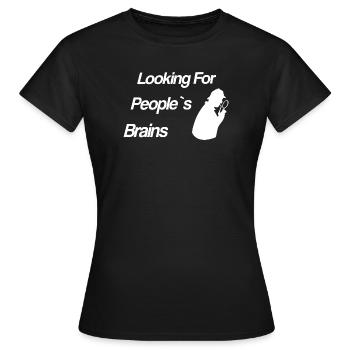 Looking For People`s Brains - Sherlock - Frauen T-Shirt - Schwarz - Vorne - AI Model Female 172 dark (172cm)