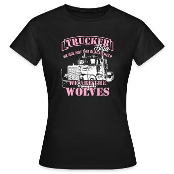 Proud truck driver Trucker Babe Brummi truck - Women's T-Shirt - black - Front - AI Model Female 172 dark (172cm)