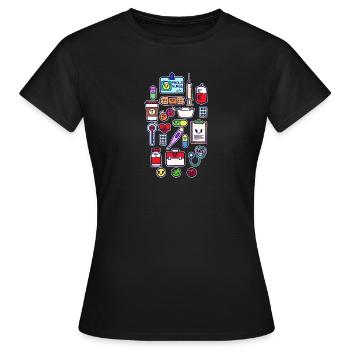 Infirmière soignante infirmière soignante - T-shirt Femme - noir - Devant - AI Model Female 172 dark (172cm)