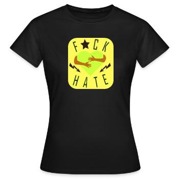 Contre la haine - T-shirt Femme - noir - Devant - AI Model Female 172 dark (172cm)