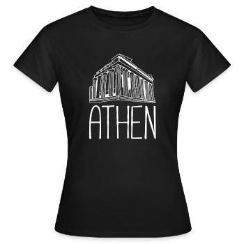 Athènes - T-shirt Femme - noir - Devant - AI Model Female 172 dark (172cm)