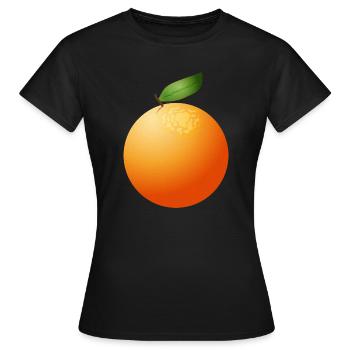 grosse orange juteuse avec feuille - T-shirt Femme - noir - Devant - AI Model Female 172 dark (172cm)