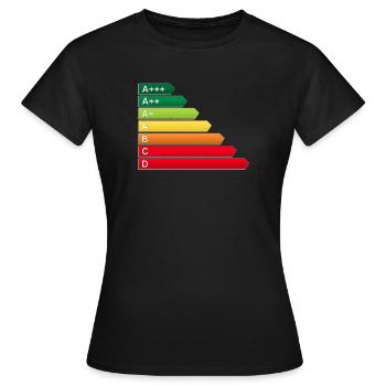 Label énergétique SF - T-shirt Femme - noir - Devant - AI Model Female 172 dark (172cm)