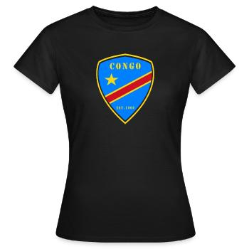 Kongo Wappen Design - Frauen T-Shirt - Schwarz - Vorne - AI Model Female 172 dark (172cm)