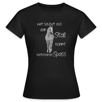 Pferd Spruch Stall Spaß - Frauen T-Shirt - Schwarz - Vorne - AI Model Female 172 dark (172cm)