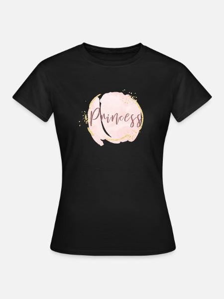 Prinzessin Rosa Gold Akzente - Frauen T-Shirt - Schwarz