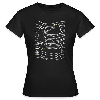 Cats | Cat eyes | Cat & mouse - Women's T-Shirt - black - Front - AI Model Female 172 dark (172cm)