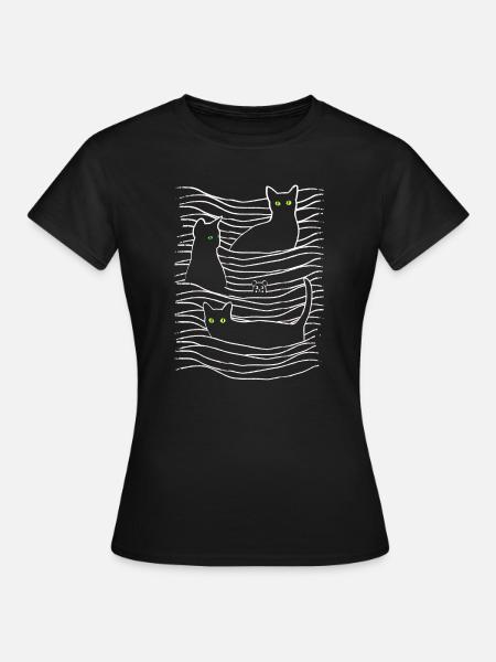 Chats | Yeux de chat | Chat et souris - T-shirt Femme - noir