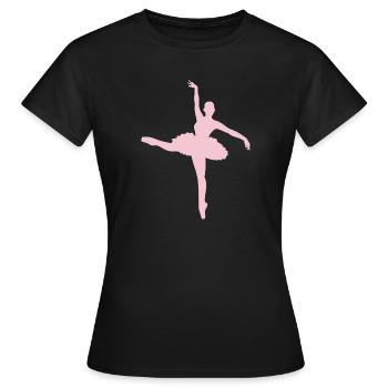 Ballet Ballet Ballet Ballet Ballerine - T-shirt Femme - noir - Devant - AI Model Female 172 dark (172cm)