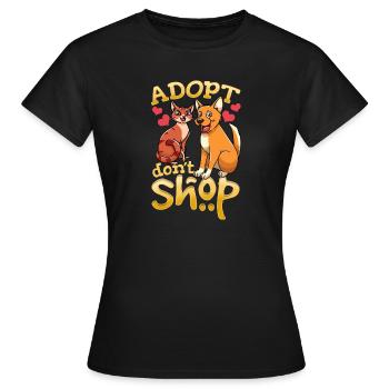 Adopter un chien Adoption Cat Adoption - T-shirt Femme - noir - Devant - AI Model Female 172 dark (172cm)