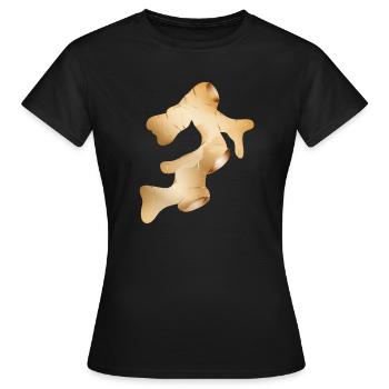 schöne glänzend frische Ingwer Knolle - Frauen T-Shirt - Schwarz - Vorne - AI Model Female 172 dark (172cm)