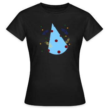 Geburtstagshütchen, kindergeburtstag - Frauen T-Shirt - Schwarz - Vorne - AI Model Female 172 dark (172cm)