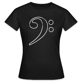 Clé de fa avec un effet sympa pour les mélomanes - T-shirt Femme - noir - Devant - AI Model Female 172 dark (172cm)