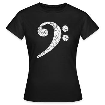Clé de fa avec un effet grunge cool dans un look usé - T-shirt Femme - noir - Devant - AI Model Female 172 dark (172cm)