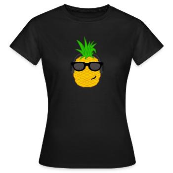 Cool ananas vacances sur les îles des Caraïbes - T-shirt Femme - noir - Devant - AI Model Female 172 dark (172cm)