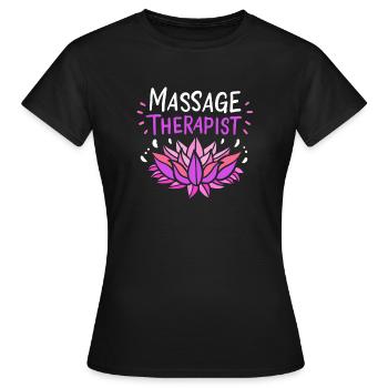 Masseur Massage - Frauen T-Shirt - Schwarz - Vorne - AI Model Female 172 dark (172cm)