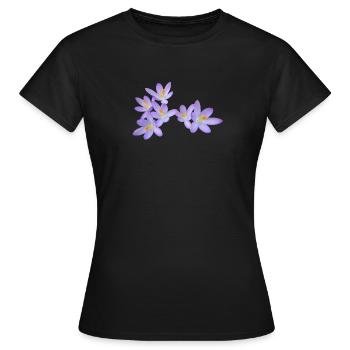 Fleurs de printemps violettes (crocus) - T-shirt Femme - noir - Devant - AI Model Female 172 dark (172cm)