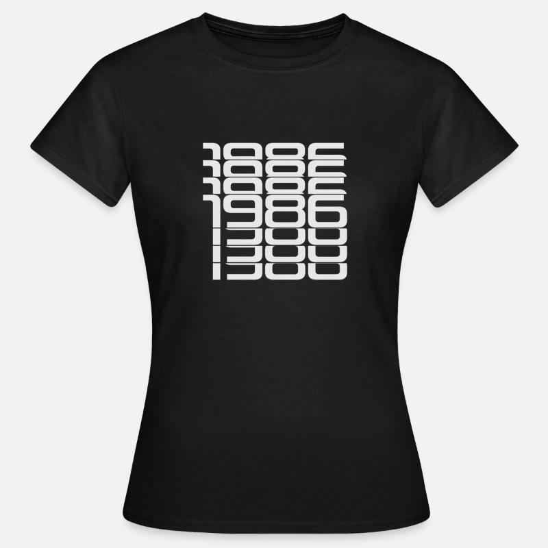 1986 Stack Digits Pattern - Women's T-Shirt - black