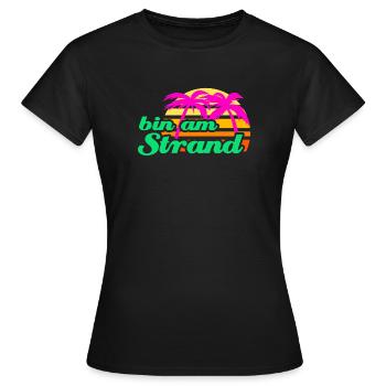 Strand Beachparty Palmen Karibik Meer Urlaub Sonne - Frauen T-Shirt - Schwarz - Vorne - AI Model Female 172 dark (172cm)