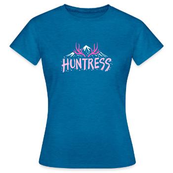 Chasse à la chasseresse - T-shirt Femme - bleu saphir antique chiné - Devant - AI Model Female 172 dark (172cm)