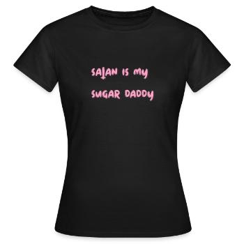 Satan ist mein Daddy - Frauen T-Shirt - Schwarz - Vorne - AI Model Female 172 dark (172cm)