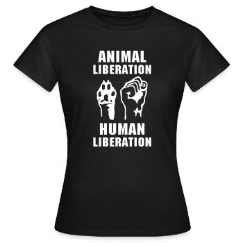 Libération animale - T-shirt Femme - noir - Devant - AI Model Female 172 dark (172cm)
