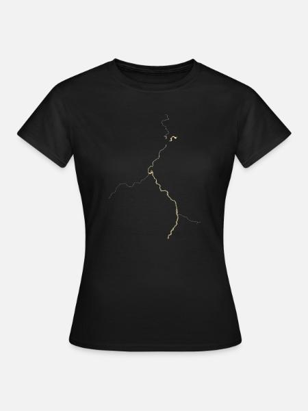 Goldene Adern auf Schwarz - Frauen T-Shirt - Schwarz