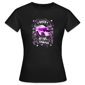 Queen Of The Camper - Frauen T-Shirt - Schwarz - Vorne - AI Model Female 172 dark (172cm)
