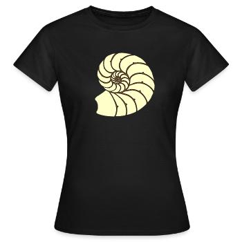 Ammoniten, Urzeitliches Wassertier, Badezimmer - Frauen T-Shirt - Schwarz - Vorne - AI Model Female 172 dark (172cm)