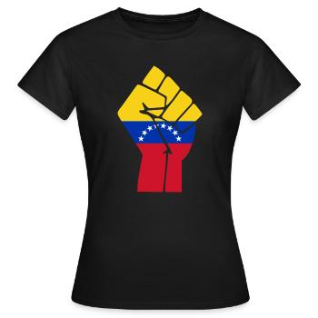 Drapeau du Poing du Venezuela - T-shirt Femme - noir - Devant - AI Model Female 172 dark (172cm)