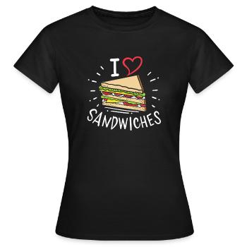 sandwich - T-shirt Femme - noir - Devant - AI Model Female 172 dark (172cm)