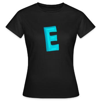 Anfangsbuchstabe E Buchstabe - Frauen T-Shirt - Schwarz - Vorne - AI Model Female 172 dark (172cm)