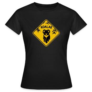 Koala panneau de signalisation jaune - T-shirt Femme - noir - Devant - AI Model Female 172 dark (172cm)