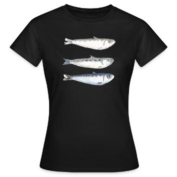 Sardine - Frauen T-Shirt - Schwarz - Vorne - AI Model Female 172 dark (172cm)
