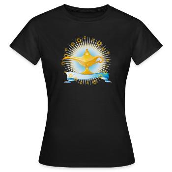 strahlende goldene orientalische Wunderlampe - Frauen T-Shirt - Schwarz - Vorne - AI Model Female 172 dark (172cm)