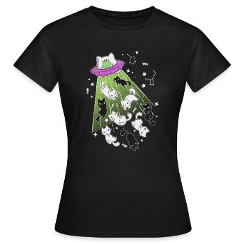 alien cats - Women's T-Shirt - black - Front - AI Model Female 172 dark (172cm)