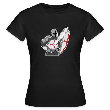 Chevaliers Templiers Chevalier Moyen Âge - T-shirt Femme - noir - Devant - AI Model Female 172 dark (172cm)