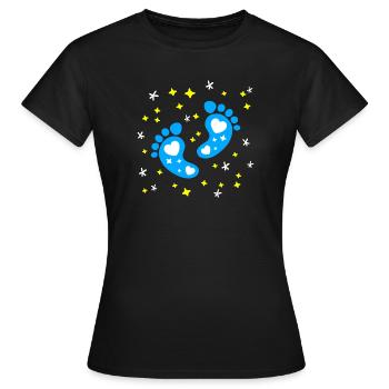 Baby Feet Offspring Pregnancy Baby Birth - Women's T-Shirt - black - Front - AI Model Female 172 dark (172cm)