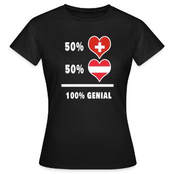 Suisse et Autriche Genial / Cadeau - T-shirt Femme - noir - Devant - AI Model Female 172 dark (172cm)