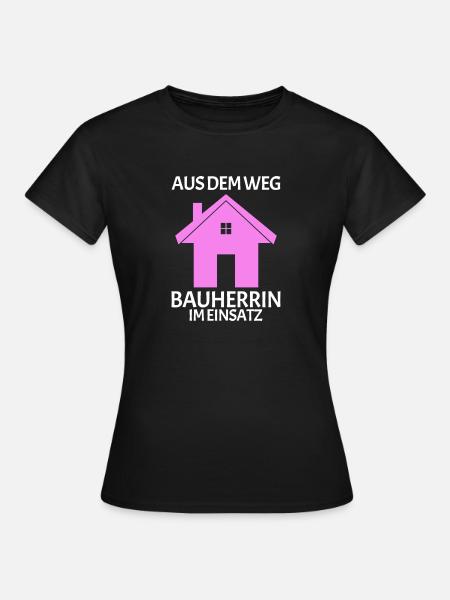 Bauherrin Baumeister Hausbau Partnerlook 2 - Frauen T-Shirt - Schwarz