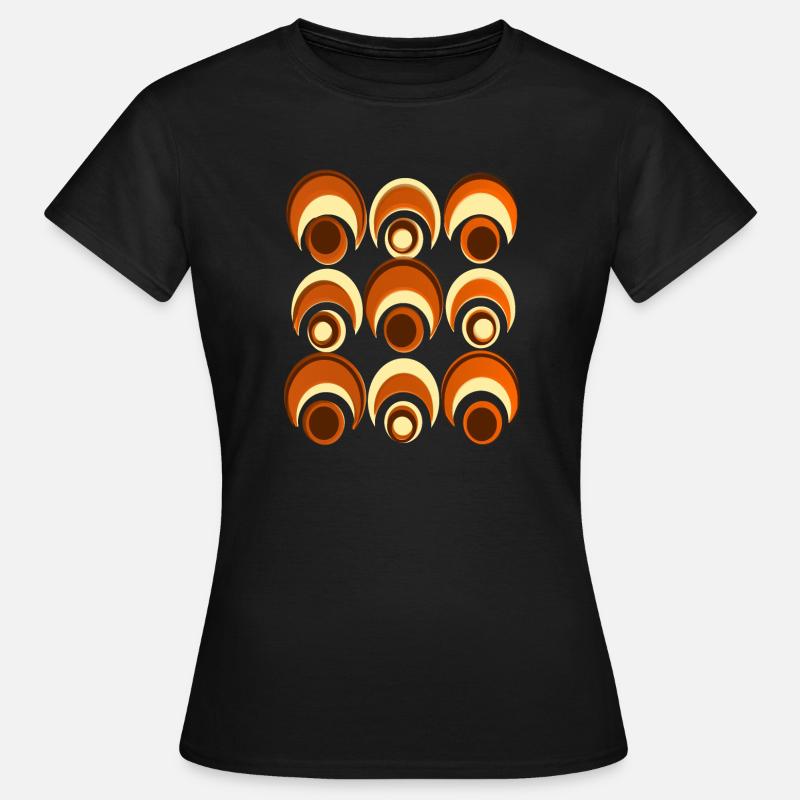 60s 70s Retro Pattern Circle Style Pattern - T-shirt Femme - noir