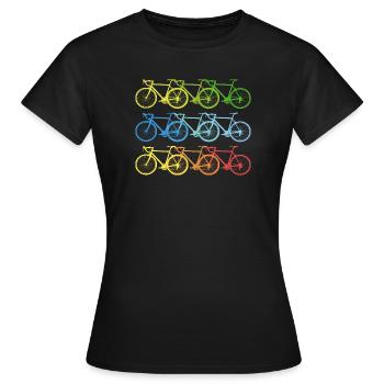 Fahrrad bunte Fahrräder coole Kunst geschenk - Frauen T-Shirt - Schwarz - Vorne - AI Model Female 172 dark (172cm)