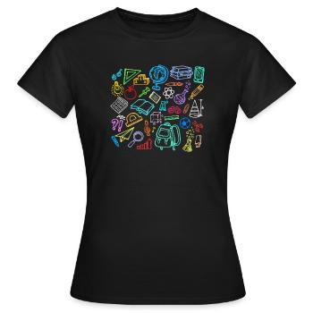 School Learning Timpani School Start School Start - Women's T-Shirt - black - Front - AI Model Female 172 dark (172cm)