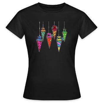Schultüte Zuckertüte Schule Schulbeginn Schulstart - Frauen T-Shirt - Schwarz - Vorne - AI Model Female 172 dark (172cm)