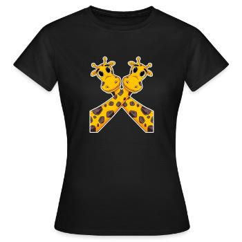 Girafe girafe - T-shirt Femme - noir - Devant - AI Model Female 172 dark (172cm)