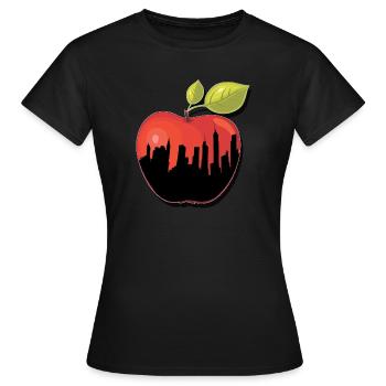 BIG APPLE NY New York Apfel Geschenk - Frauen T-Shirt - Schwarz - Vorne - AI Model Female 172 dark (172cm)