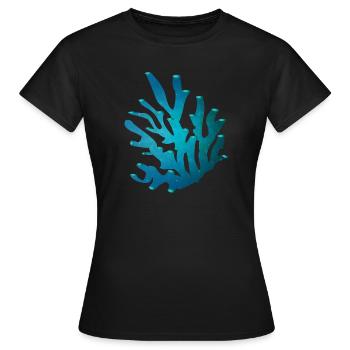 bläuliche Koralle - Frauen T-Shirt - Schwarz - Vorne - AI Model Female 172 dark (172cm)