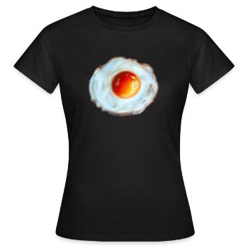 Sonnen-Ei Aquarell - Frauen T-Shirt - Schwarz - Vorne - AI Model Female 172 dark (172cm)